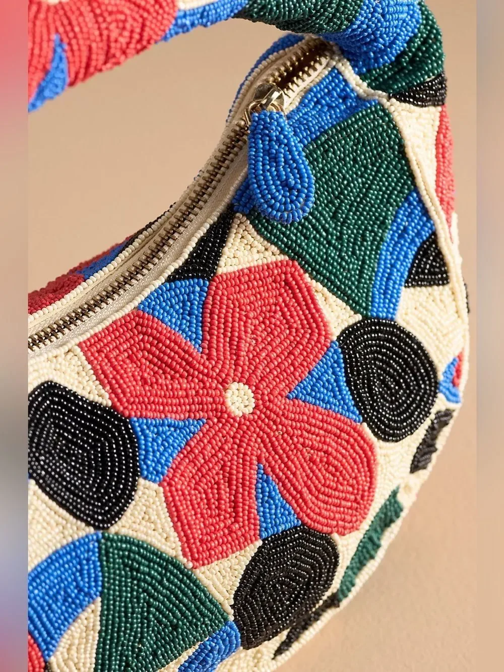 New Anthropologie X Maeve The Tate Beaded Handbag: Geo Floral Edition
